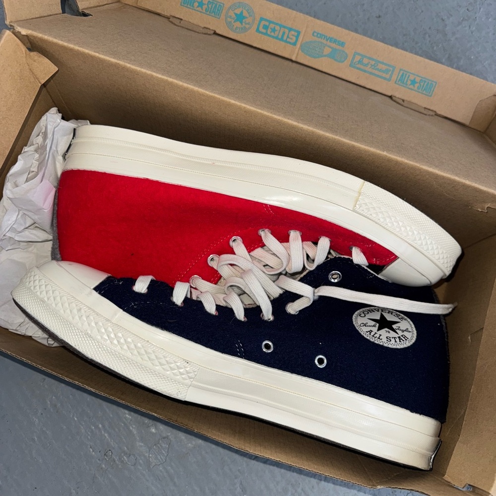 Converse Red and Navy High Tops